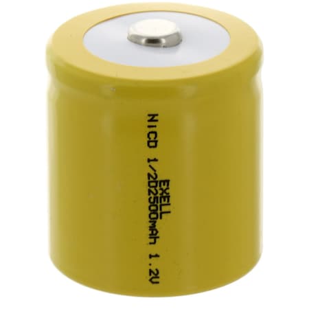 Exell Battery 1/2D Size 1.2V  Button Top Rechargeable Battery for DIY Radios Power Packs EBC-343